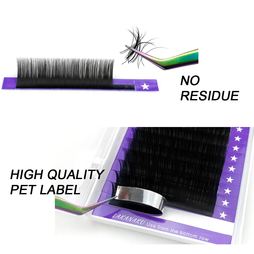 LAKANAKU Mink Eyelashes Extension Supplies False Silk Volume Extension Trays 8-18mm Professional Makeup Cilios