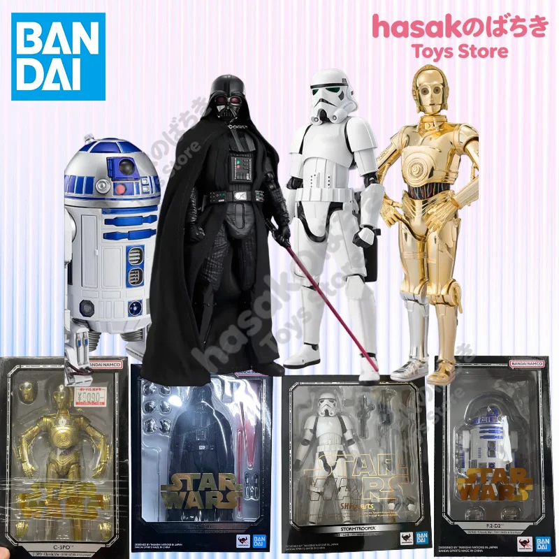 

In Stock BANDAI Original Box S.H.Figuarts Star Wars DARTH VADER STORMTROOPER C-3PO R2-D2 SHF Action Figure Model Gift for Kid