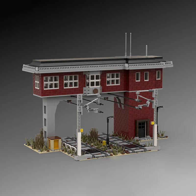 1997pcs MOC Interlocking Plant Signal Box Aachen Train 9V Model Building Blocks Construction Toys Christmas Gifts Education