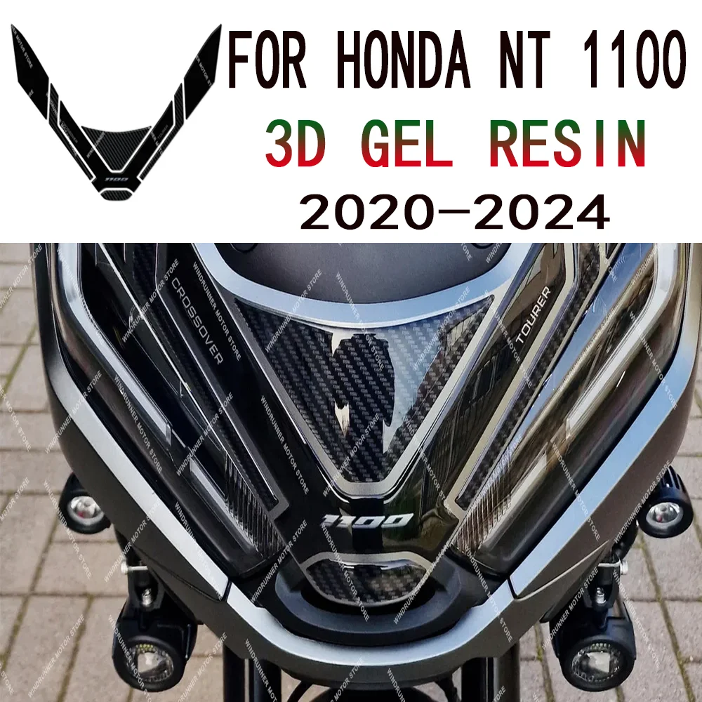 Motorcycle 3D Resin Stickers Front Muzzle Protection Sticker Decorative Decals For Honda NT 1100 2020-2024