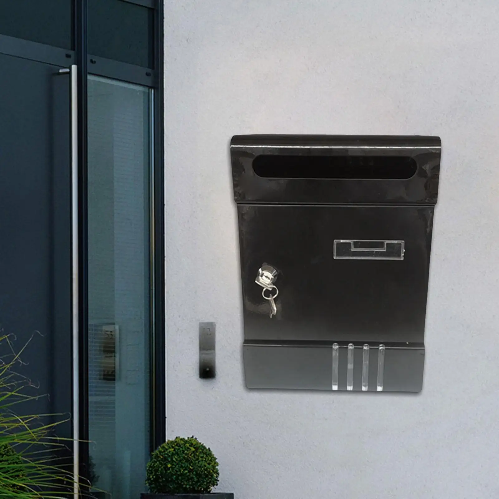 

Outside Wall Mount Mailbox with Key Lock Metal Drop Box Construction Multipurpose Waterproof for Envelopes Magazines