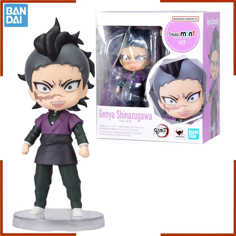 Original Genuine Bandai Anime Demon Slayer Genya Shinazugawa Figuarts Mini Model Toys Action Figure Gifts Collectible Ornaments