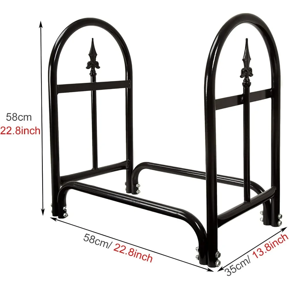 장작 선반, 금속 목재 보관 캐리어, 야외 장작 선반, 23 인치 높이 정리함