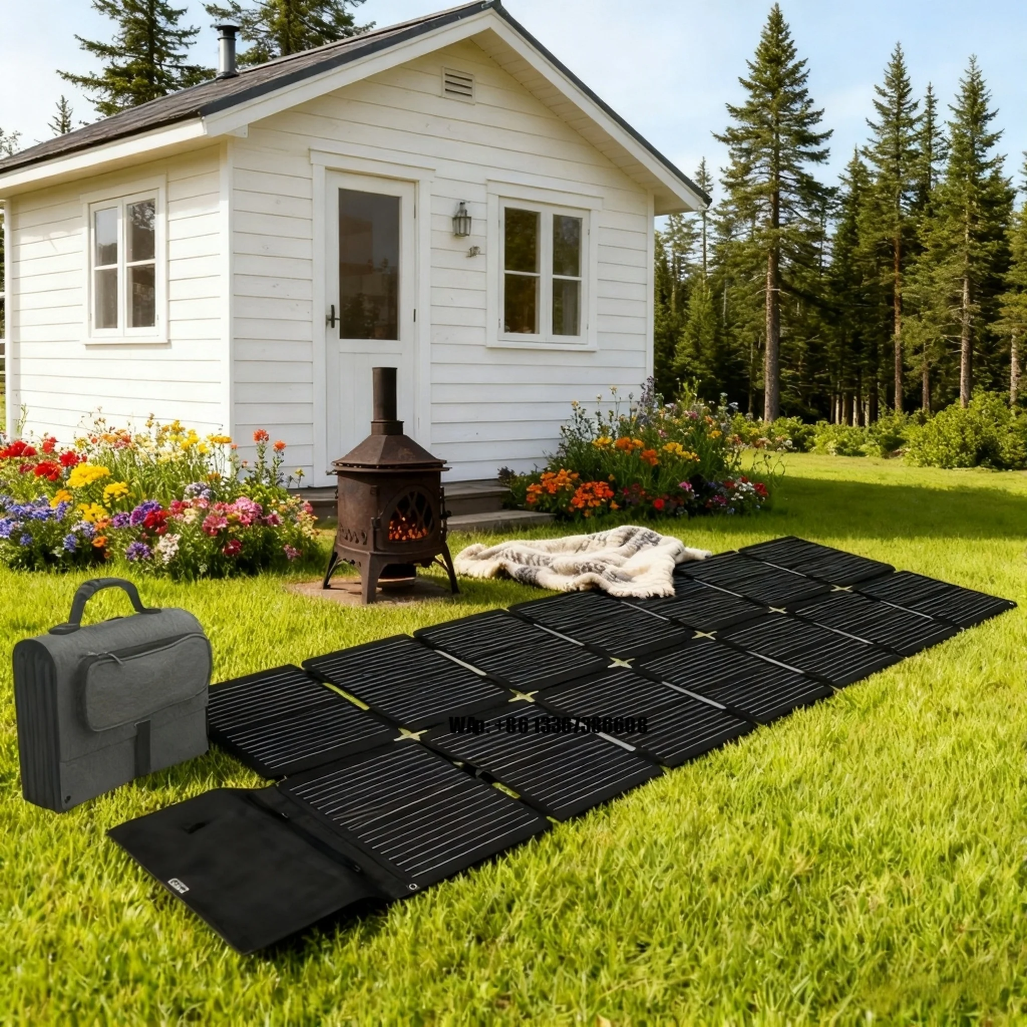 IP67 330W 12V 24V 22% Efficiency Monocrystalline Solar Panel Grey 108 Cells Portable Folding Design Lightweight Outdoors