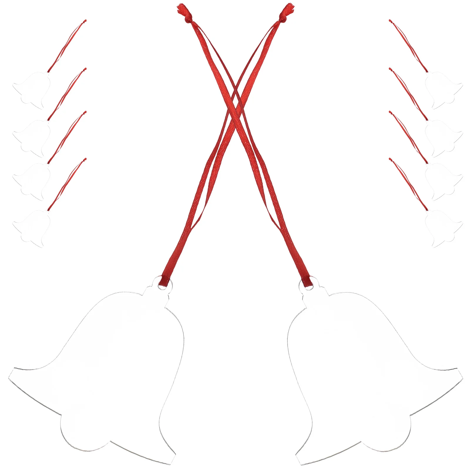 

10Pcs DIY Heat Transfer Clear Ornaments Blank Acrylic Xmas Tree Hanging Pendants Christmas Party Decor Clear Ornaments