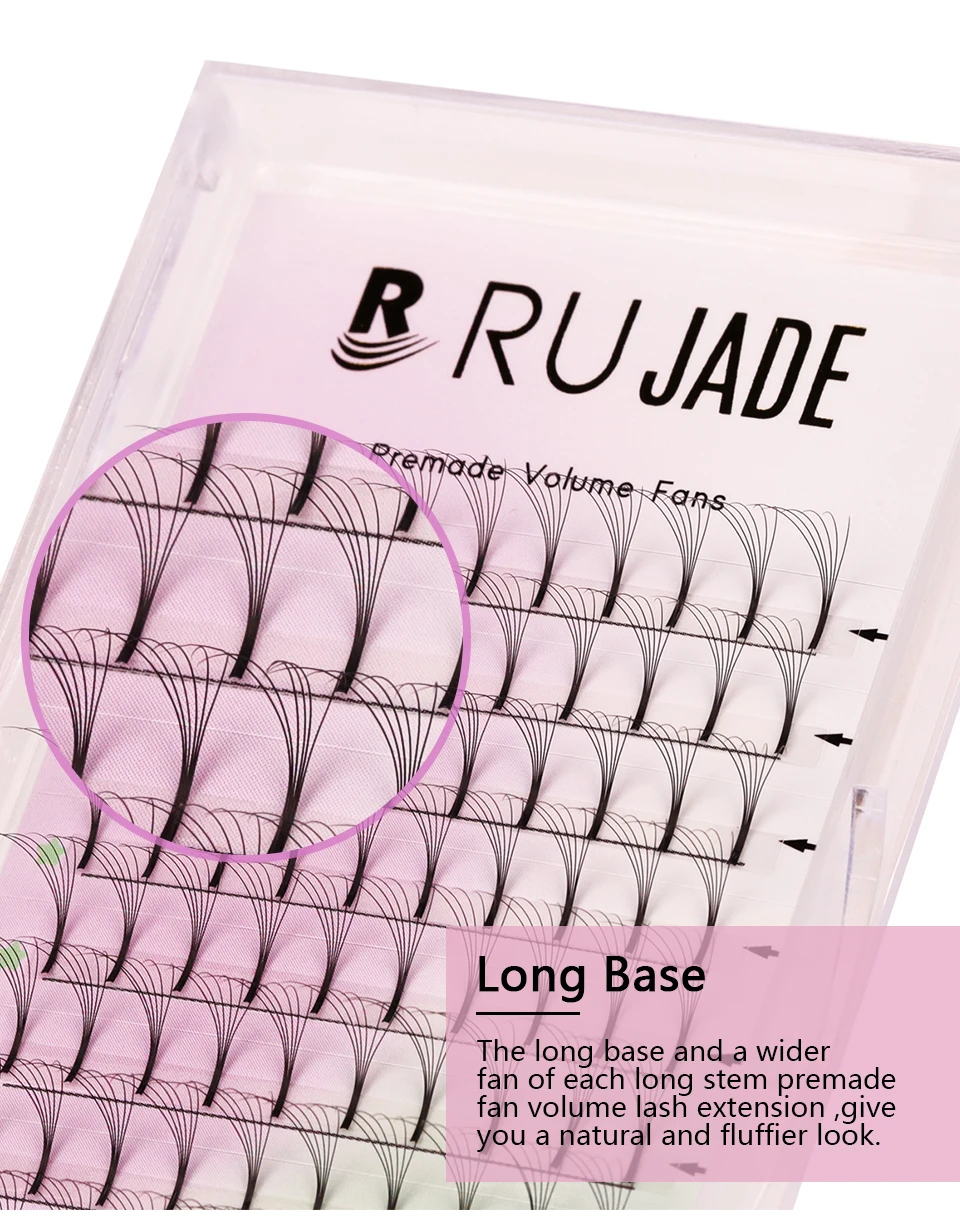 Rujade 0,07/0,10mm 3D 4D 5D 6D Lange Vorbereitete Russische Volumen-Wimpernverlängerungen aus Kunstnerz Weiche Natürliche Wimpern – Detail 7