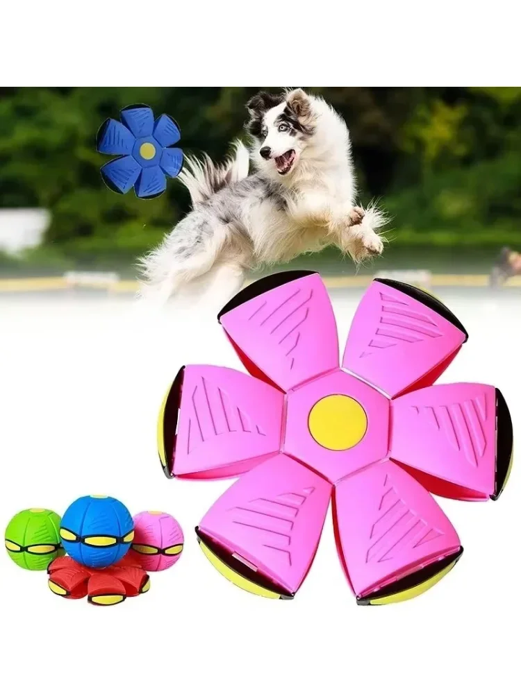 Transformable Flying Disc Dog Ball Toy Interactive Pet Training Game Toy Bite‑resistant Outdoor Play For Dogs