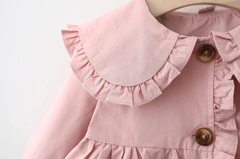 Spring and Autumn New Girl Baby Coat Sweet Doll Collar Small Flower Long Sleeve Windbreaker