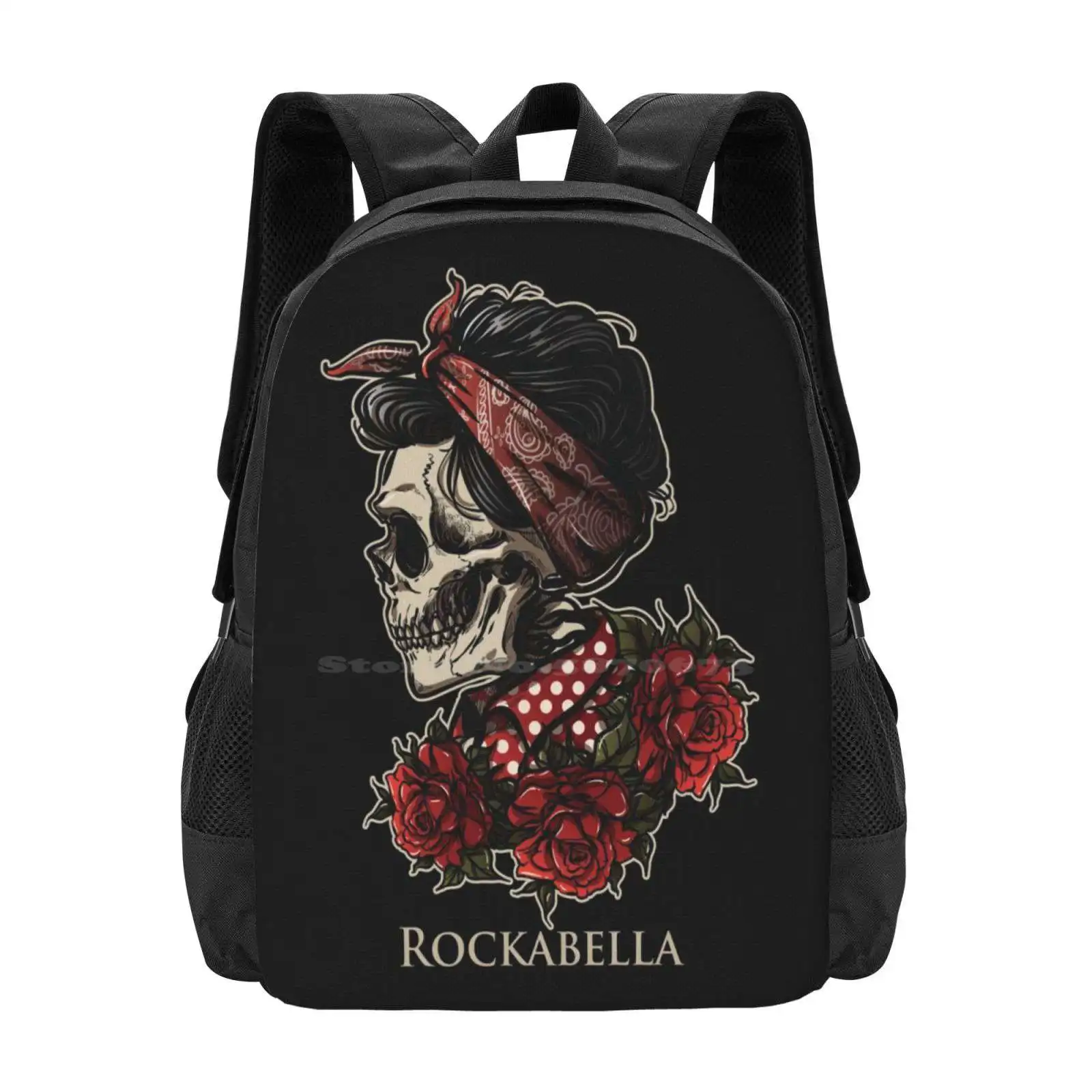 Rockabella Hot Sale Schoolbag Backpack Fashion Bags Rockabella N Roll Fifties 50S Skull