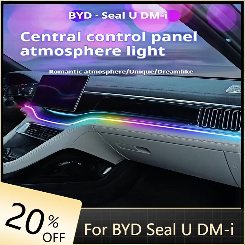 

Car Interior LED Lights Bluetooth APP Music Sync Ambient Lighting Kit For BYD Seal U DM-i accessories 2025/2024-2023,