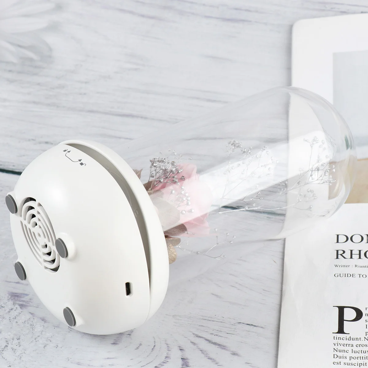 

Aroma Diffuser Pink Rose Eternal Flower Led Humidifier Night Light For Bedroom Office Spa Yoga Aromatherapy Essential Oil