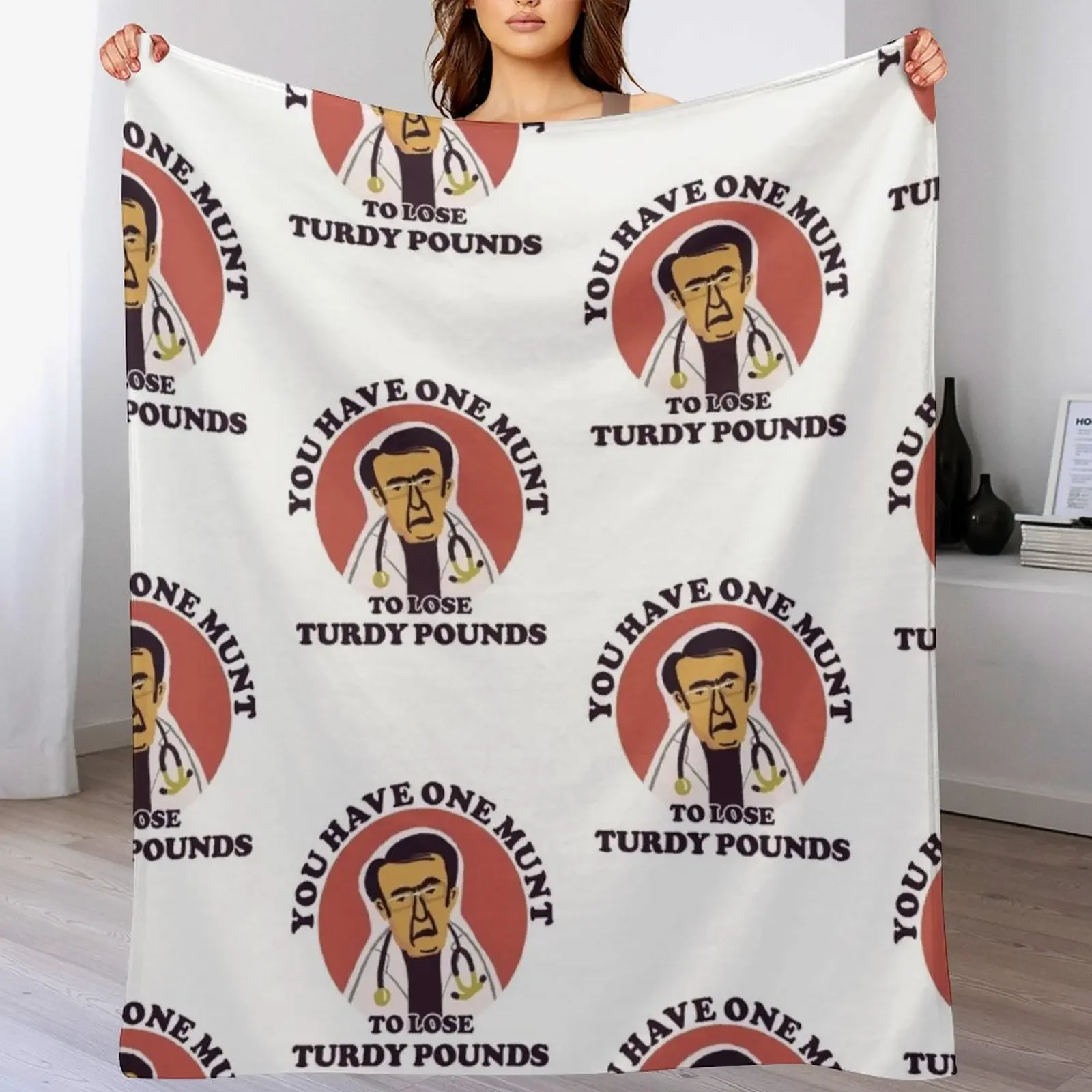 

Dr Now from My 600-lb Life You have one munt to lose turdy pounds Throw Blanket Faux Fur Soft Warm Blanket for Bed
