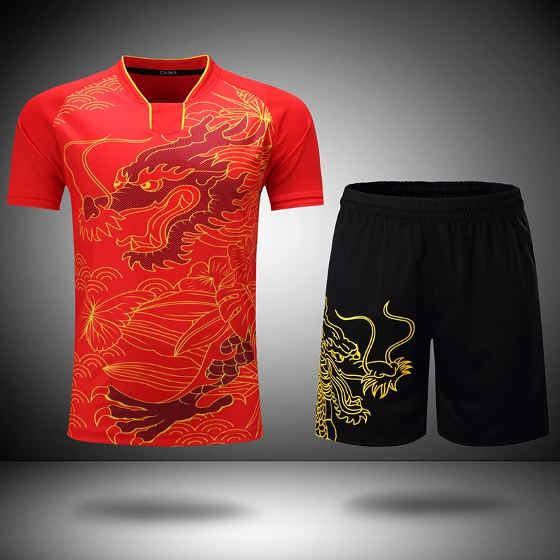 Vêtements de Tennis de Table Dragon, ensemble de ping-pong en plein air, uniforme d'équipe, vêtements de sport pour enfants, maillot d'entraînement, chemise courte