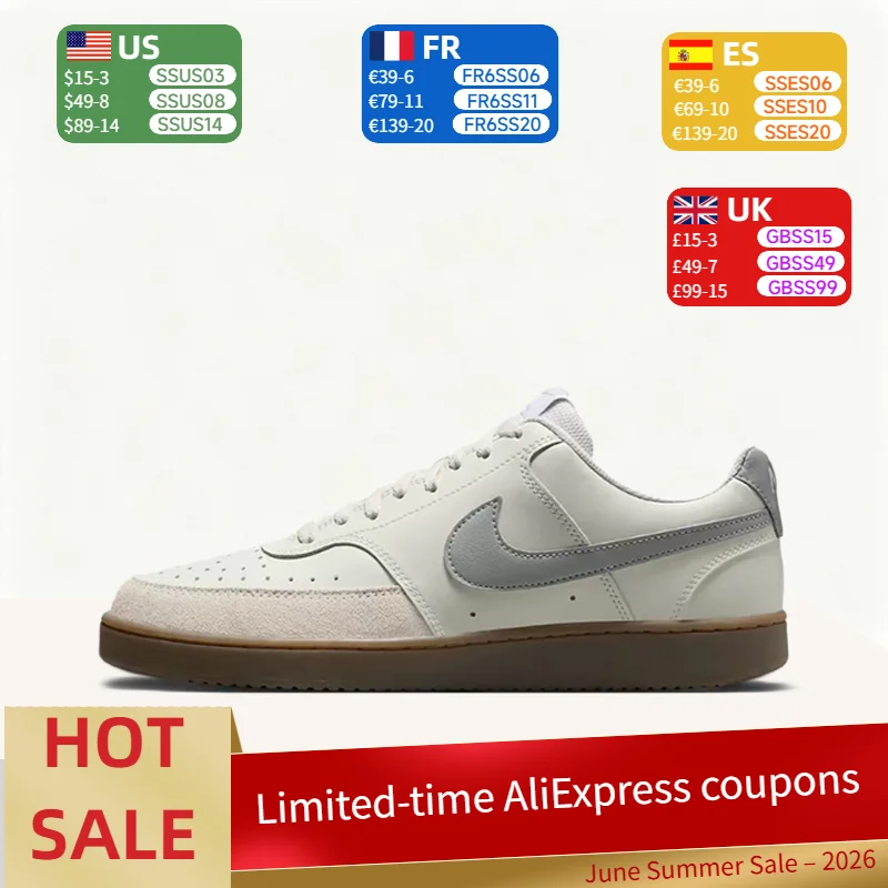 Мужские кроссовки Nike Court Vision Low в ретро-стиле, удобные, простые, износостойкие, легкие, низкие спортивные кроссо