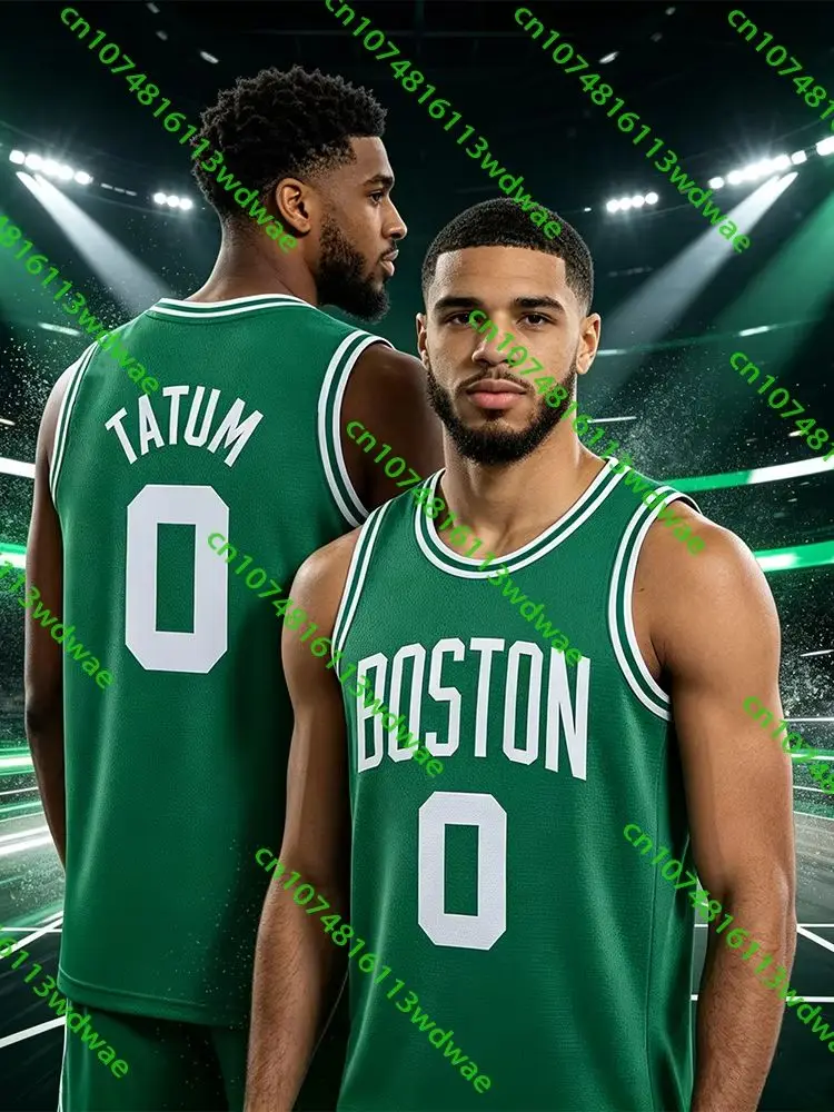 Das neueste No.0 Basketball-Trikot USA Herren Schnelltrocknende Ärmellose Weste Boston 3D Atmungsaktives Sport-Trainings-Radtrikot