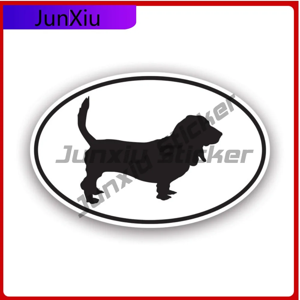 

Basset Hound Euro Sun Resistant Waterproof Anime Style For Helmet Bumper Car Body Removable No Residue Decor Weather Resistant