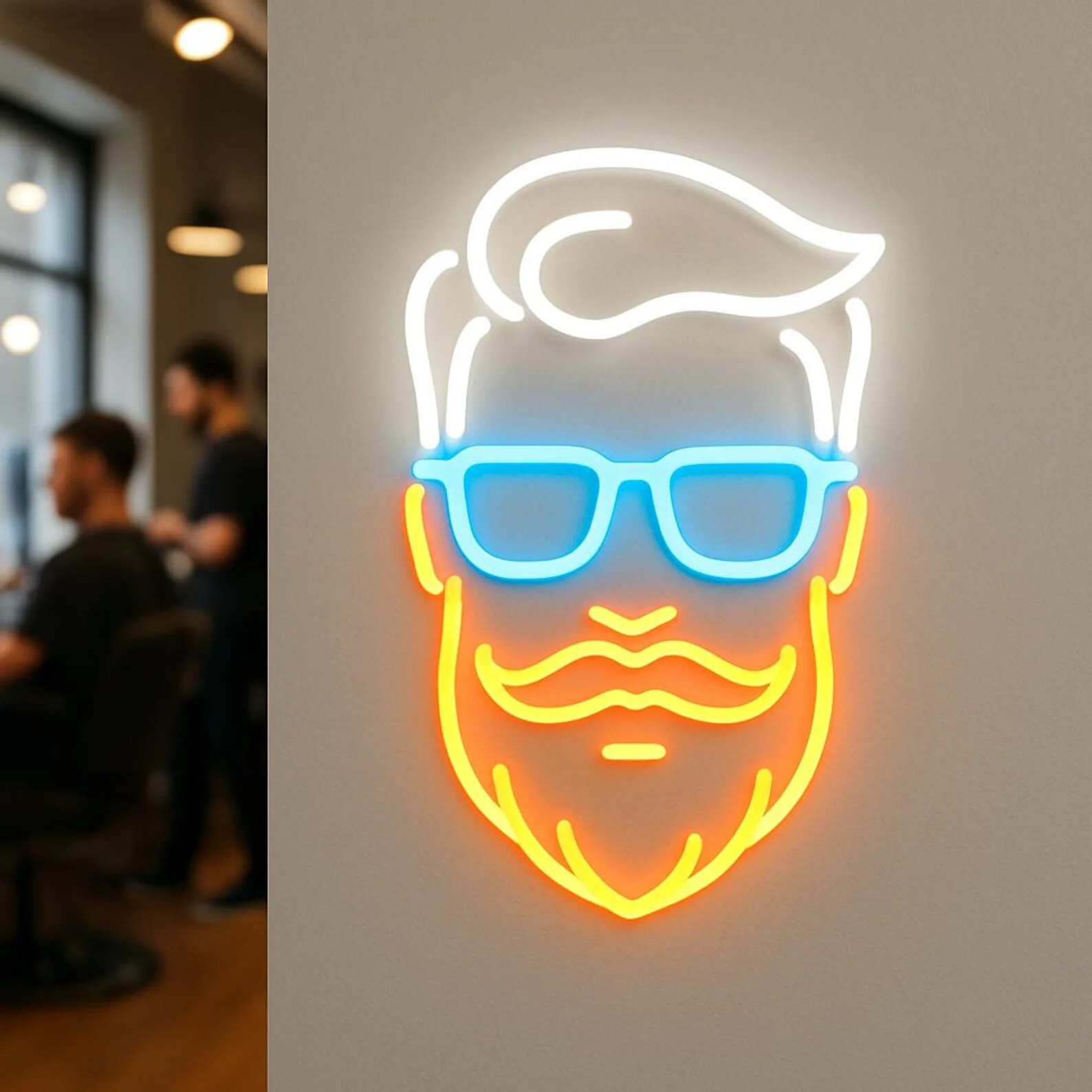 Man With Fashion Haircut,Beard And Mustache Neon Sign,Men's Barbershop Led Sign,Barber Gift Idea,Beauty Space Neon Decor