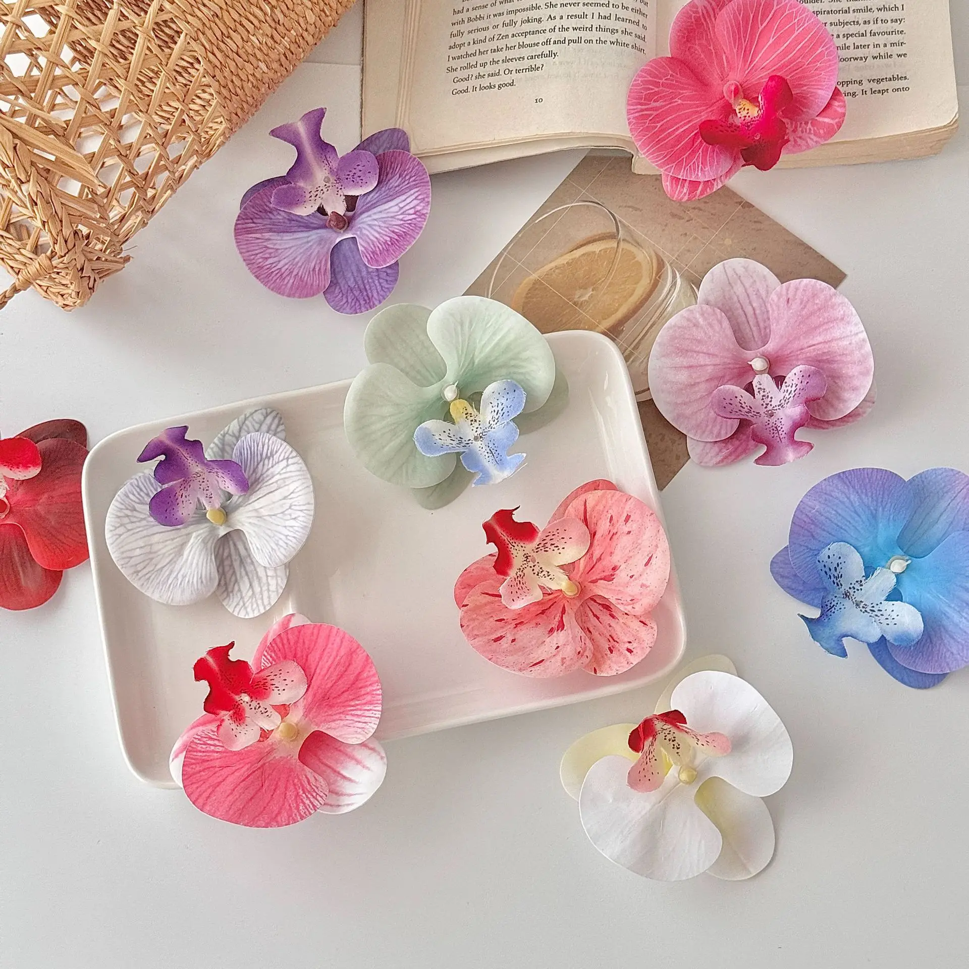 Nouvelle Pince à Cheveux Coréenne Tendance pour Femmes et Filles, Motif Fleur d'Orchidée Phalaenopsis Violette Romantique, Barrette Charmante 2026