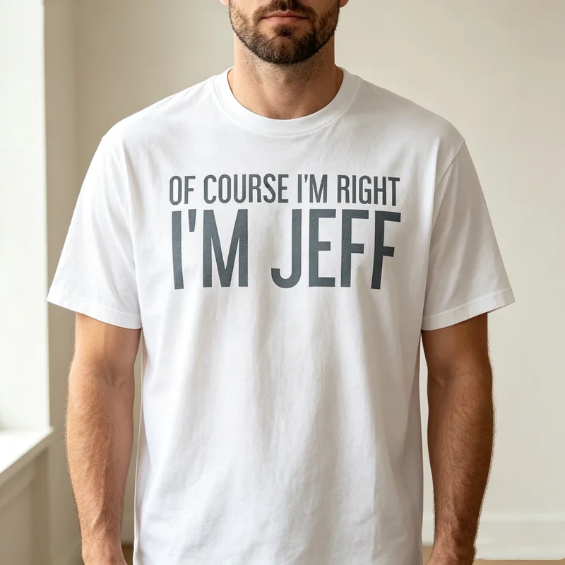 Funny Quote Im Jeff Tshirt Men - đánh giá và giá Street Style Fashion Quotes