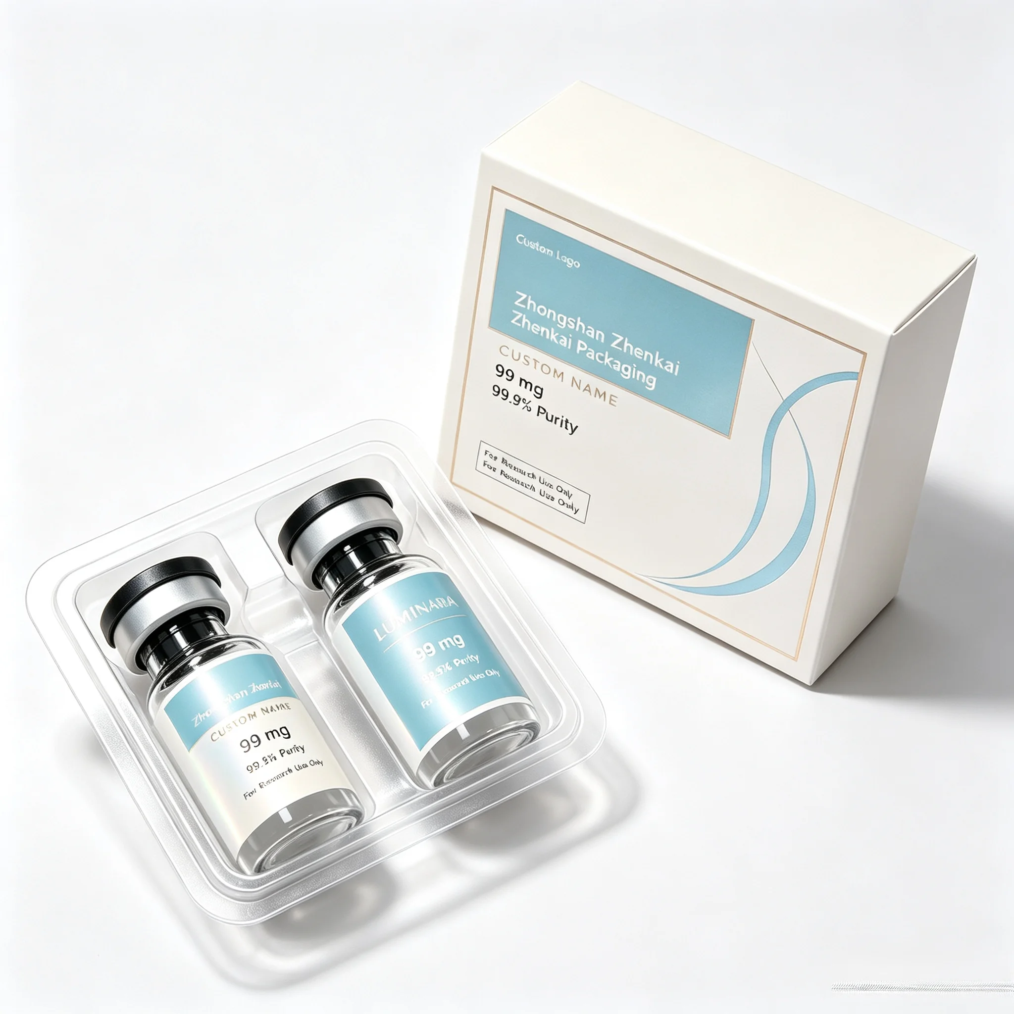 Precision Printed High Temp Resistant Self Adhesive Peptide Vial Stickers,Waterproof Labels for Injectable Supplement Packaging