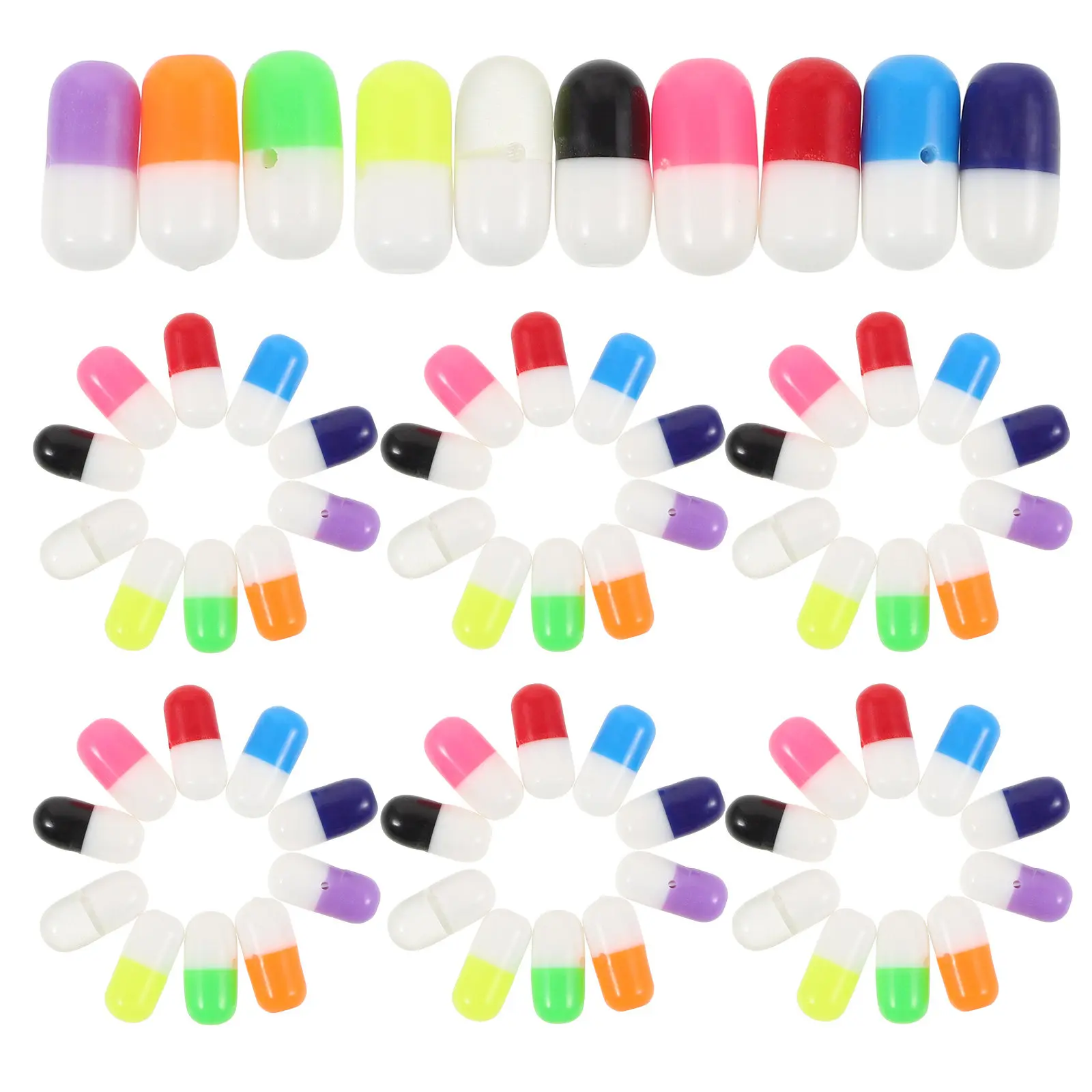 100Pcs Ear Stud Accessories DIY Resin Earrings Capsule Pendants Handmade Jewelry Material Random Color Simulated