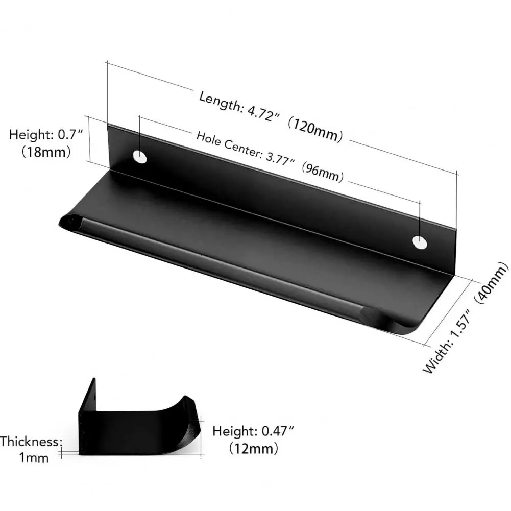 Hidden Cabinet Pulls Cabinets Aluminum Alloy Drawers Wardrobe Pulls Rustproof Rounded Edge Concealed Handle Furniture Handle