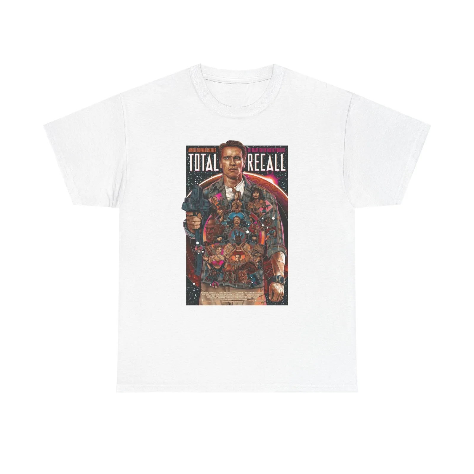 Total Recall Graphic T Shirt Vintage Movie Poster Unisex Heavy Cotton Tee