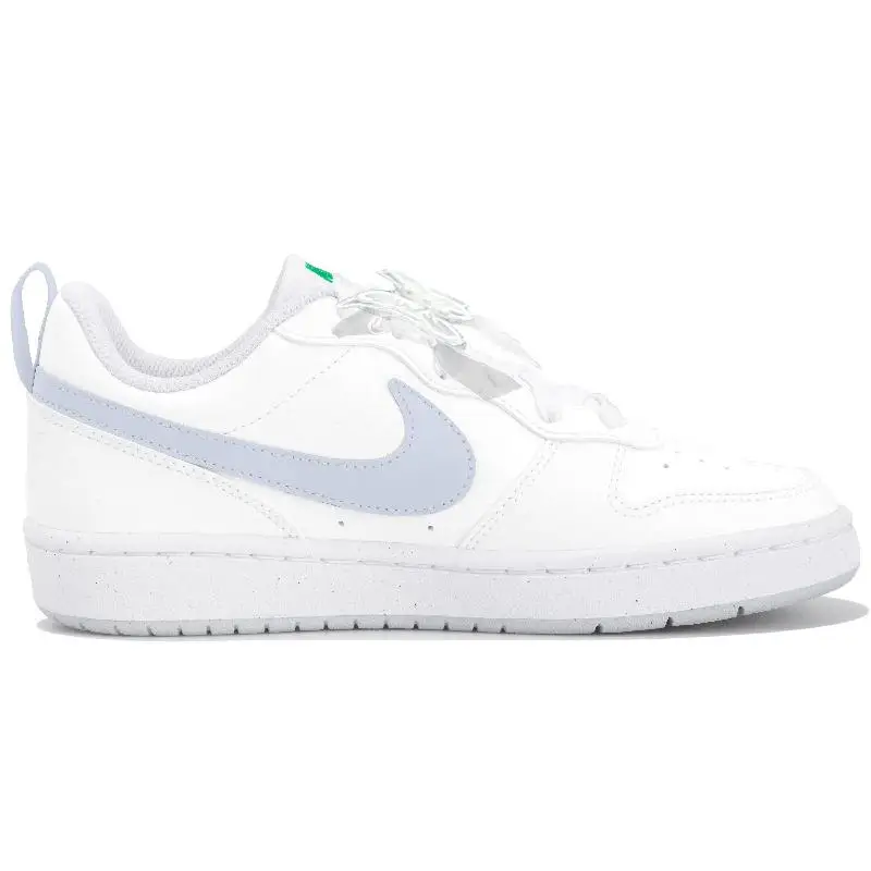 【Customize】Nike Court Borough 2 Skateboarding Shoes Women's Low-top White/Gray/Blue Sneakers shoes DV5456-109