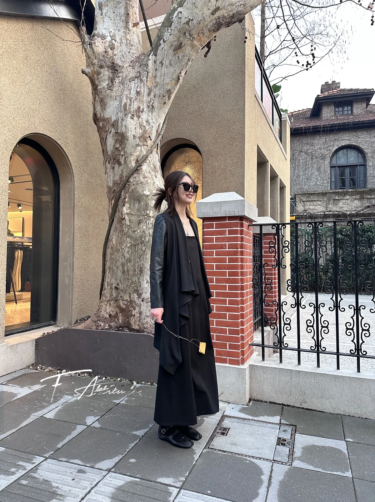 

Spring Summer Women's Fighter Fly Irregular Slant Lapel Jaet Long Strap Dr Two-piece Set Casual Faion Outfit