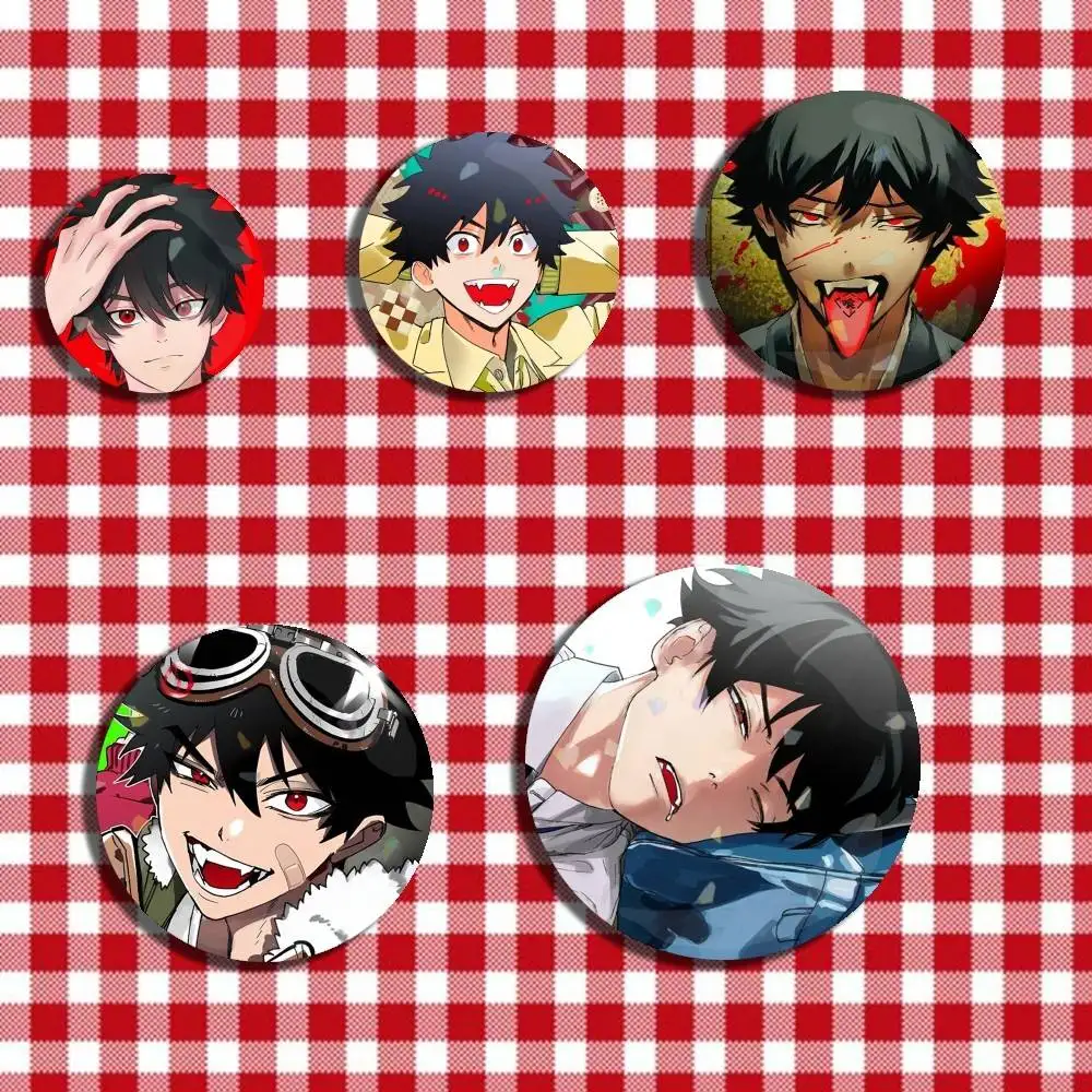 

Phantom Busters Mogari Shishikuno Icon Badge Handmade Tinplate Brooch for Chest Ornament Gifts Easter decorations