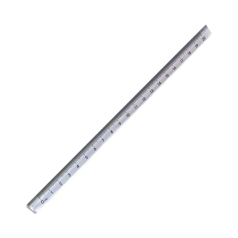 Simple and Transparent Three-edged Rule Student Drawing Measuring Ruler Examination Office Three-dimensional Scale 20cm