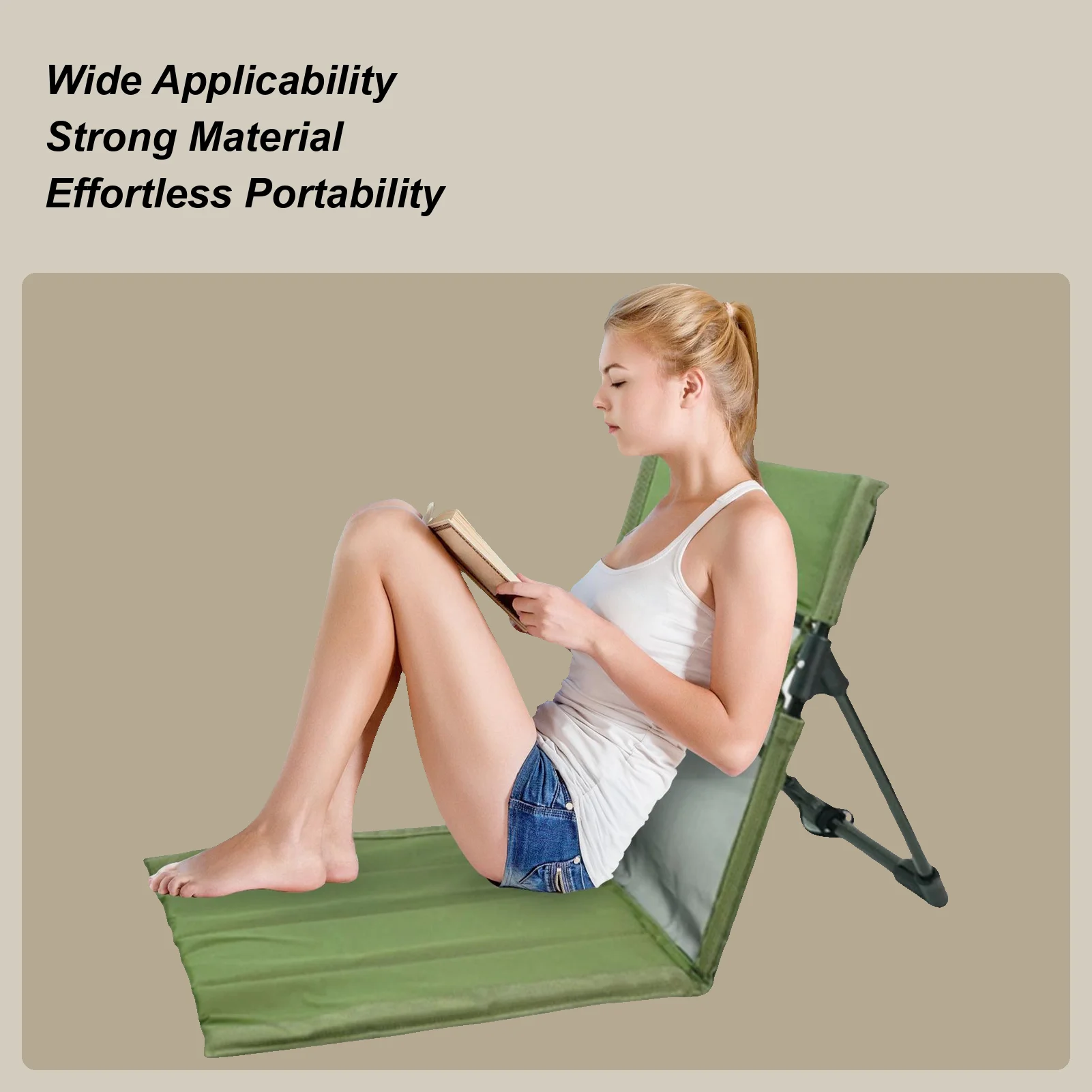 

Folding Camping Chair Patio Chair With Backrest Portable Floor Seat For RV Tailgating Hiking Patio Travel Beach Picnic Backyard