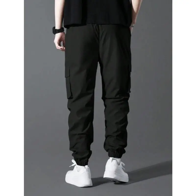 Pantalones cargo de cintura con cordón de color para hombre, pantalones casuales de otoño con kets, corte cómodo, ciwalk retro