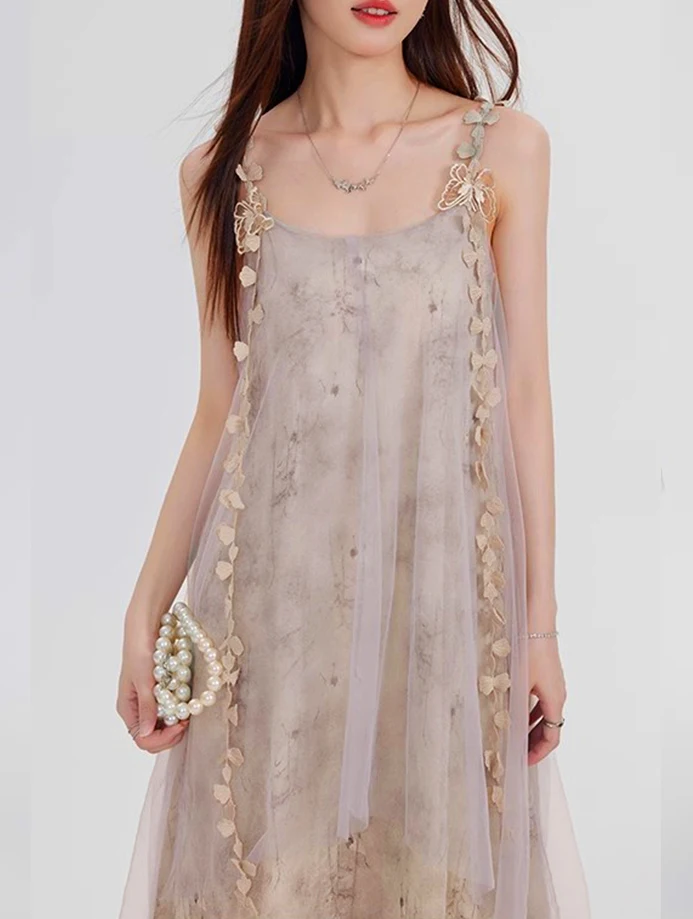 Abito ampio con farfalla stampata floreale vintage Abito da donna senza maniche con scollo a barchetta Abbigliamento elegante Lady Streetwear Abiti aderenti Chic