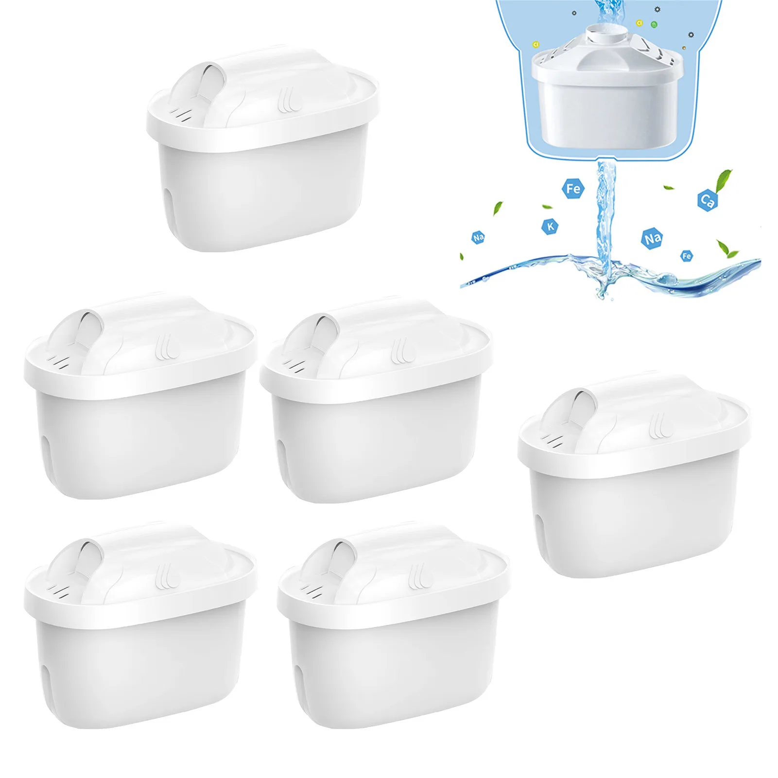 Water Purifier Filter Pure Water Filter For Pitcher 6Pcs Activated Carbon Filters For Pitchers Effectively Reduce Impurities