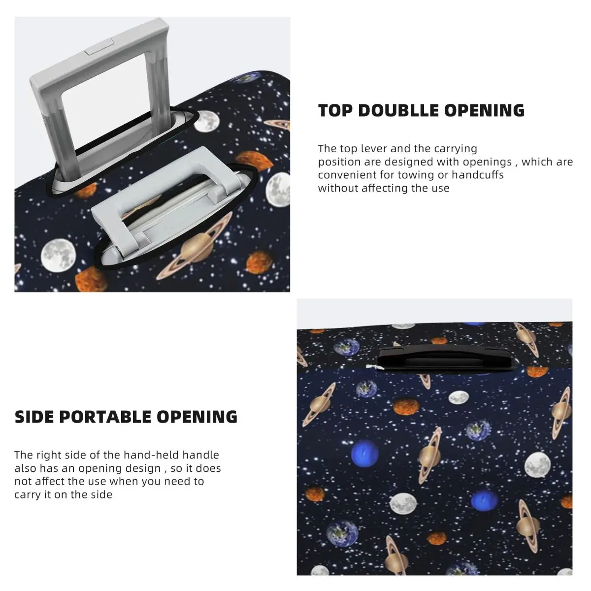 غطاء حقيبة حماية مرن لكواكب الفضاء على النظام الشمسي، أغطية حماية مرنة لأمتعة السفر مقاس 18-32 بوصة