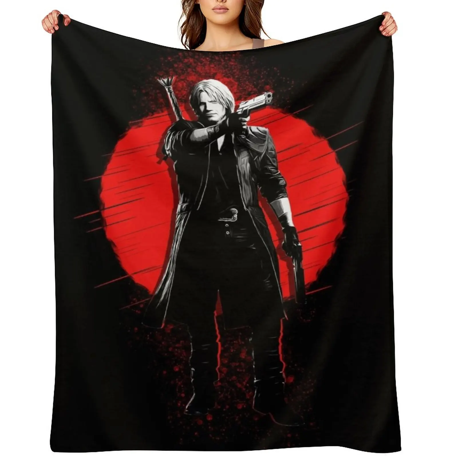 

Dante - Devil May Cry Throw Blanket Flannel Soft Plaid warm for winter Thermal Blankets
