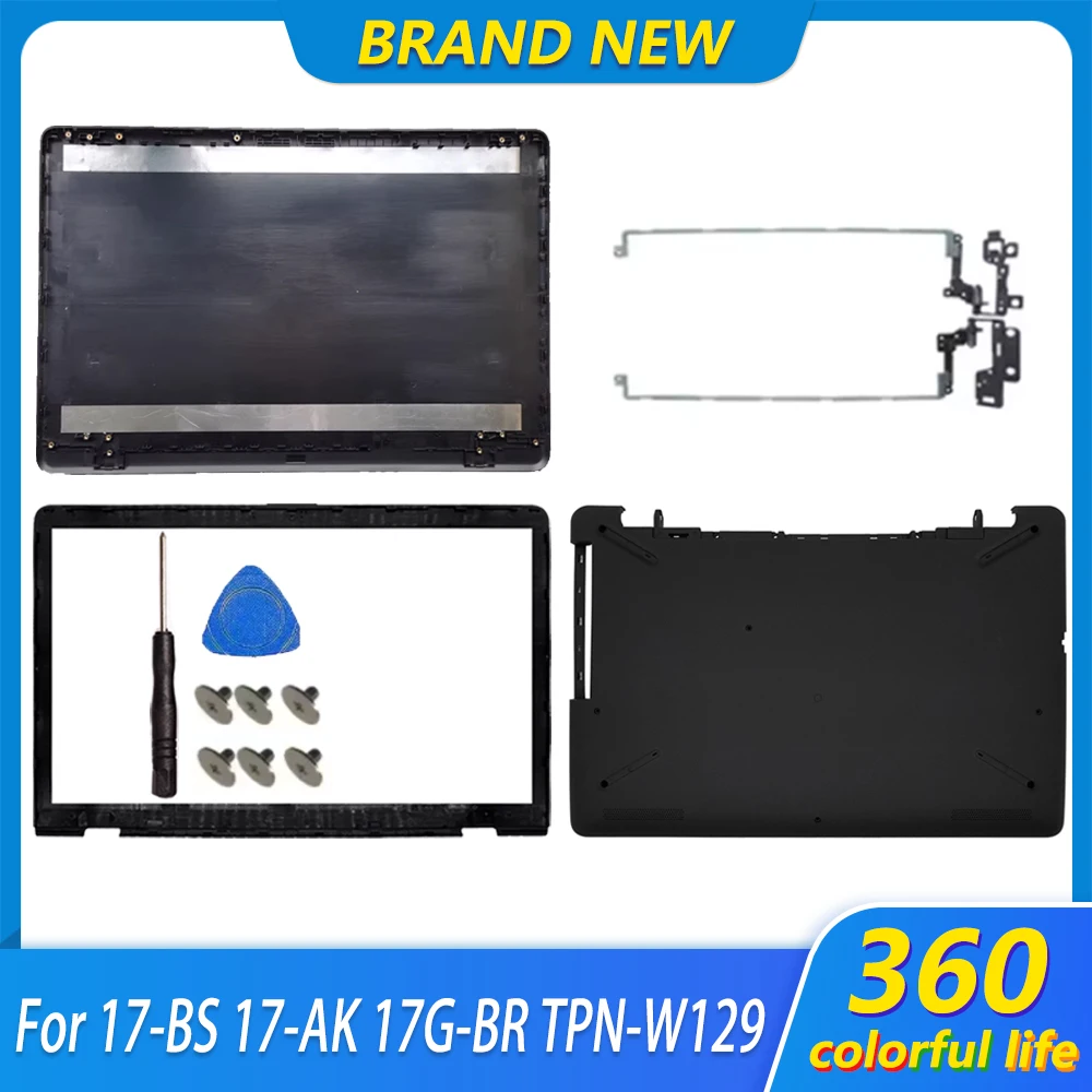 New For 17-AK 17G-BR 17-BS 17-BS011DX 17-BS049DX Laptop LCD Screen Back Cover Front Bezel Hinges Lower Bottom Case Black