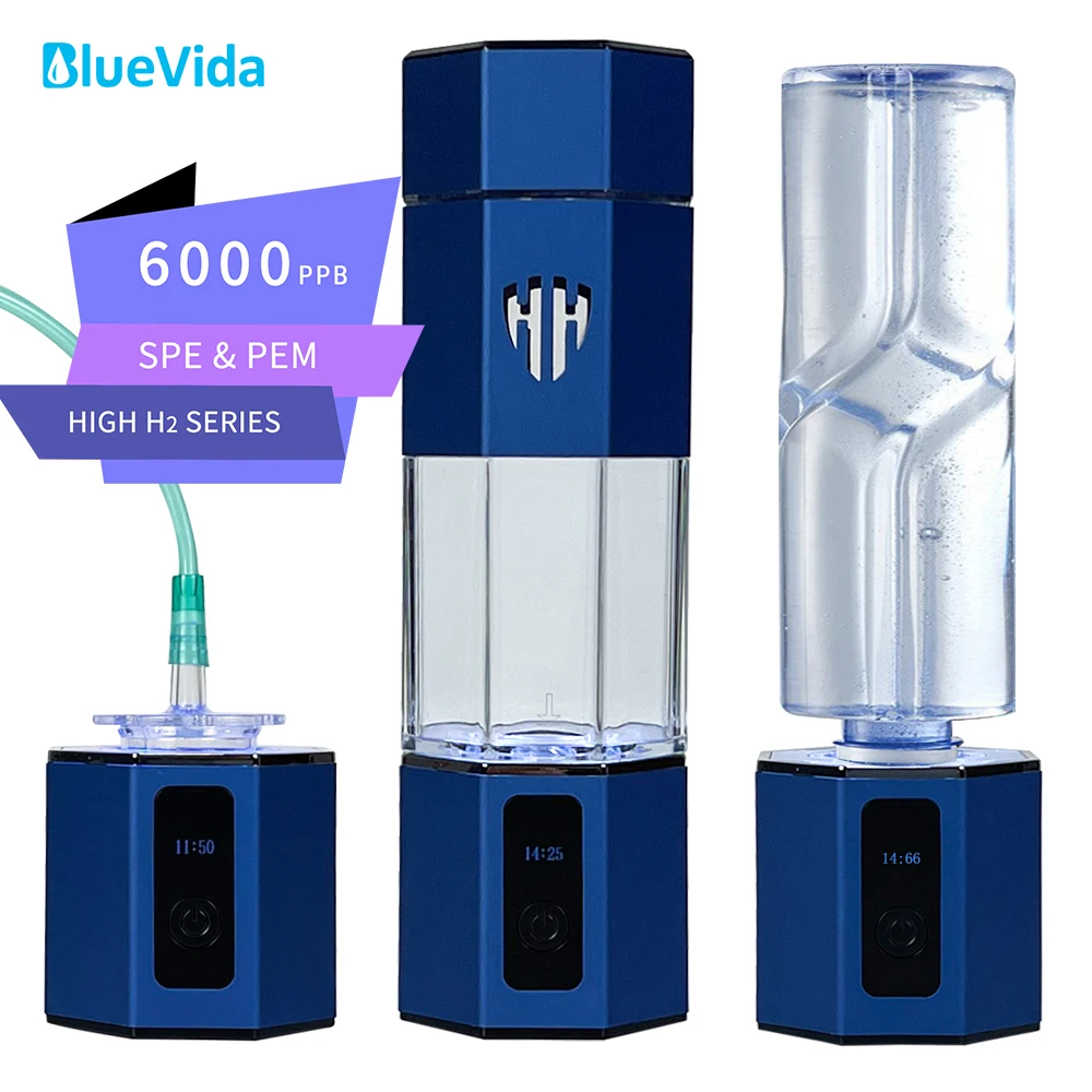 Bluevida Unique Best Hydrogen Water Generator Antioxidant ORP Hydrogen Maker & Water Hydrogenator Easy Breath H2- Max 6000ppb