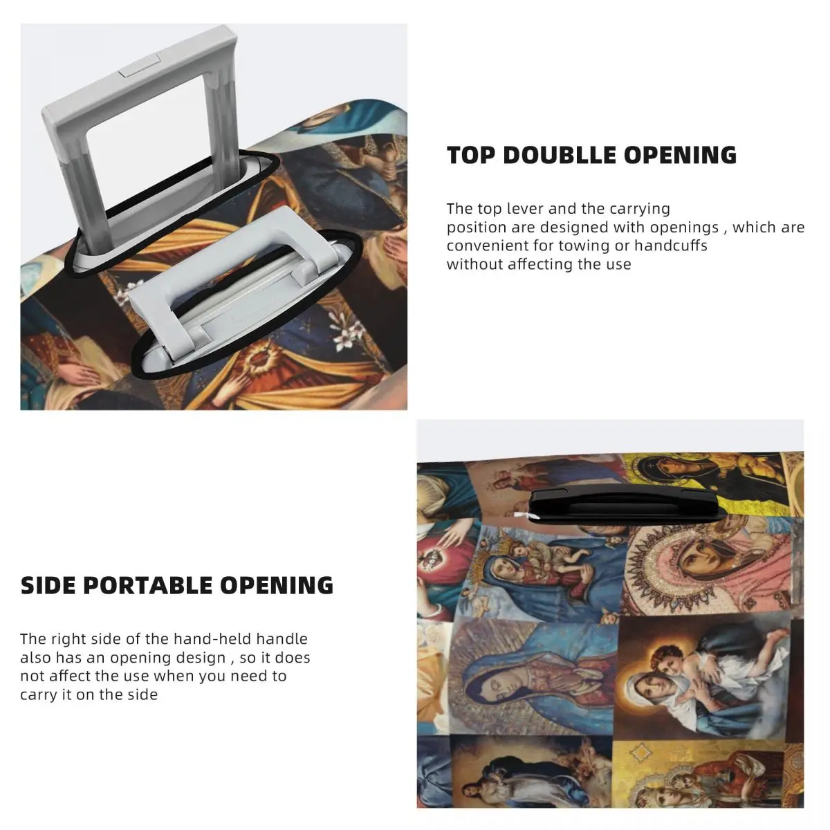 مخصص مريم العذراء غطاء الأمتعة حامي الأزياء الكاثوليكية المسيحية حقيبة سفر الغطاء الواقي لمدة 18-32 بوصة #4