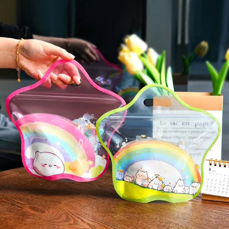 FCL Creative Star Shape Packaging Bag Snack Biscuits Candy Bag Cute Birthday Transparent Gift Bag