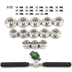 Watch Case Screw Back Die  Set with Handle for Rolex Watch - Includes 13 Sizes