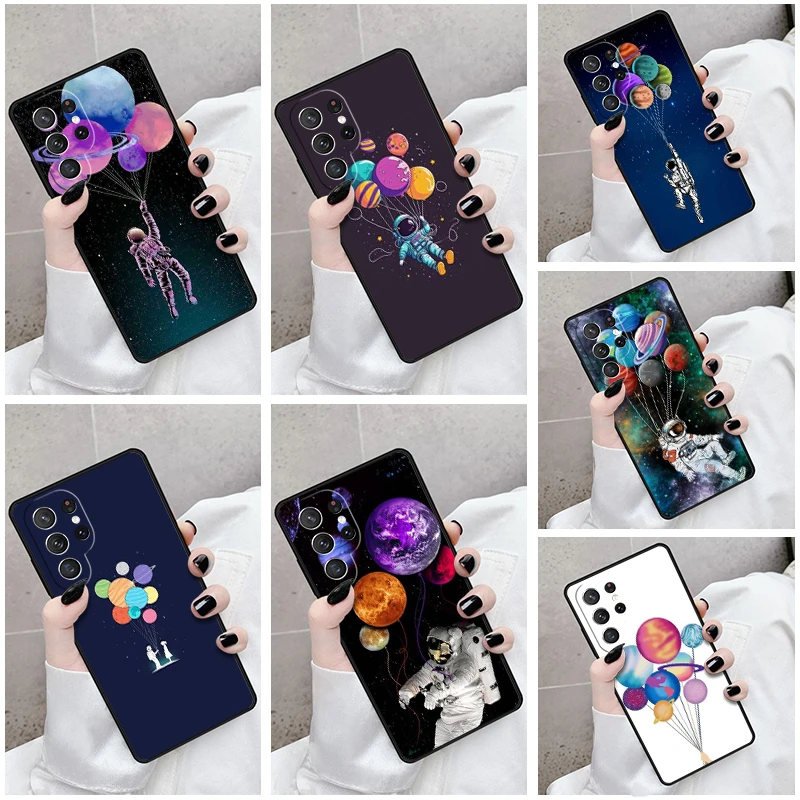 Phone Case For Samsung Galaxy S24 S23 S21fe S22 Ultra Plus Note 10 20 S8 S9 S10 Cover Balloon Planets