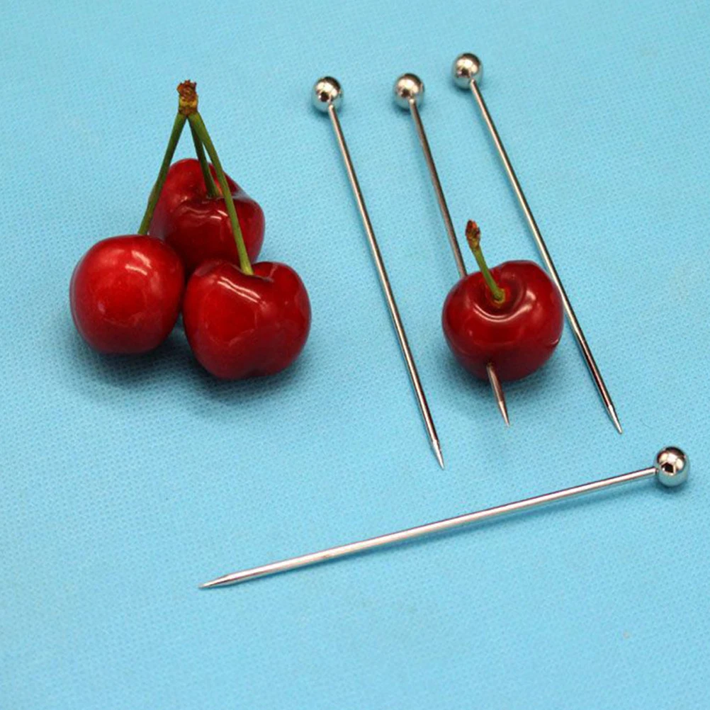 

10 pcs Stainless Steel Cocktail Picks Fruit Sticks for Beverages Ice Cream Wedding Decor Reusable Bar Tools