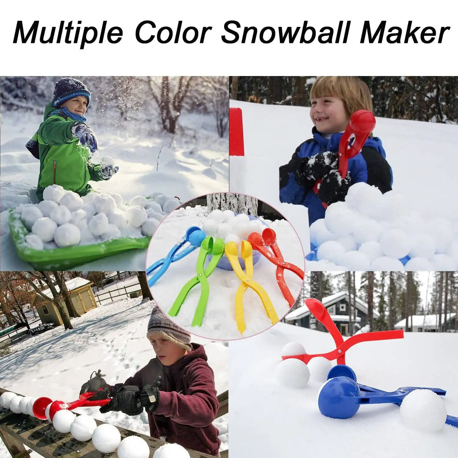 Snowball Toys,Snow Outdoor, Fun Winter Snow Ball Fight Games Snow Ball Maker with Handle for Snow Ball