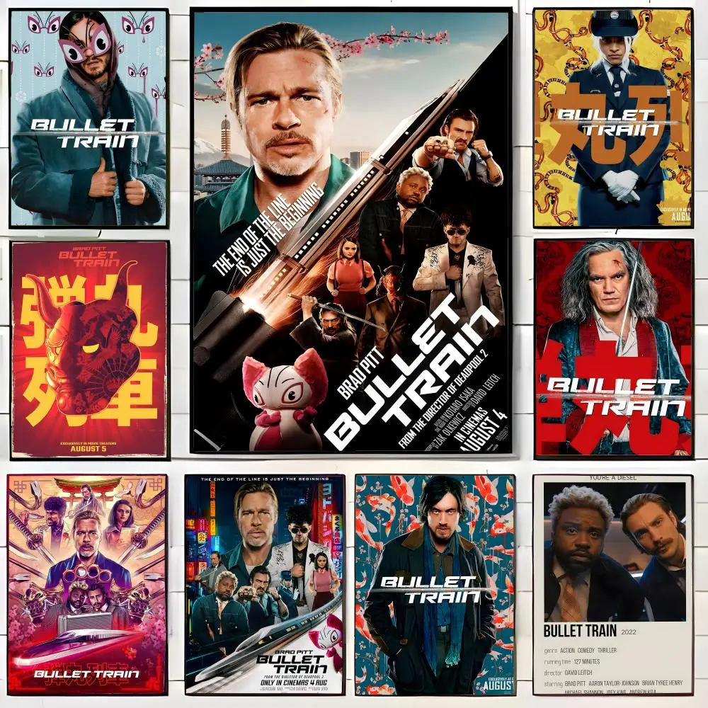 action movie poster B-Bullet Train Poster Wall Art Print Decorative Mural Home Decor Gift Unframed