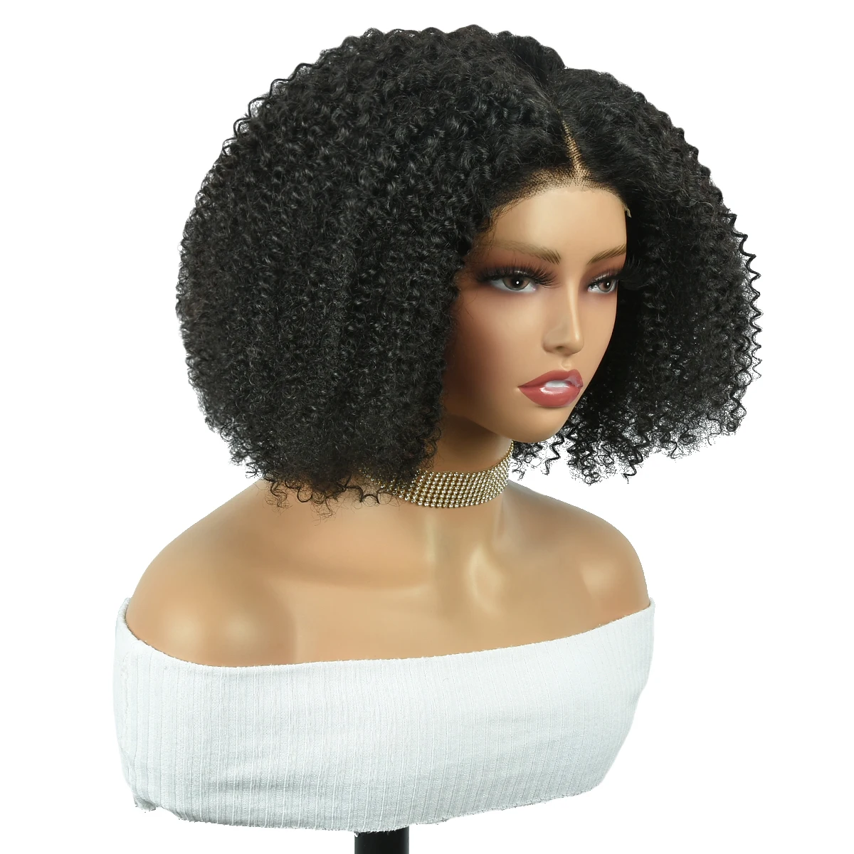Miss Rola Kinky Curly Lace Closure Wigs Short BOB 4x4 Lace Wigs For Woman Remy Natural Color 4x4 Lace BOB Wigs Pre Plucked