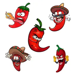 M233 Cartoon Chili Red Hot Spicy Food Sticker Home Switch Panel Wall Sticker murale Home Wallpaper Room decalcomanie decorazione