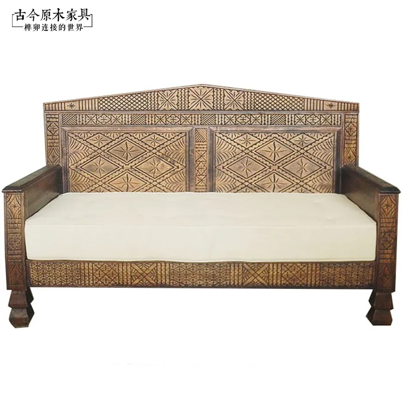 

Southeast Asian style Bohemian style solid wood furniture Moroccan style carved retro sofa