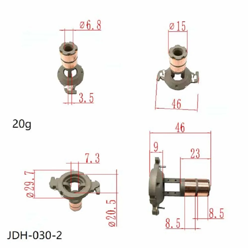 Jdh-030-2แหวนสะสมเครื่องกำเนิดไฟฟ้าแบบวงแหวน15*6.8*46*2